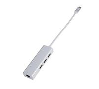 Hemobllo Adattatore USB Ethernet da Mbps Hub Dati USB Type-c Convertitore LAN per Pc Laptop TV Bianco