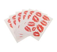 Hemobllo Adesivi Temporanei Impermeabili Rosso Labbra Set da 6 Pezzi per Decorazioni Corpo Viso Braccia Schiena