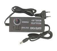 Hemobllo Alimentatore Regolabile 5a 3-12v 60w per Striscia LED con Spina EU | Ingresso Ac 220-240v, Regolazione Facile della Tensione, per Progetti Elettronici e Banco di Lavoro