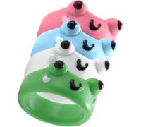 Hemobllo Anelli in Resina a Forma di Rana Set da 4, Anelli Decorativi Colorati per Mignolo, Gioielli per Cosplay e Uso Quotidiano, Accessori Divertenti per Ragazze e Donne