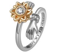 Hemobllo Anello Regolabile da Donna a Forma di Girasole Abbraccio, Anello Rotante Decorativo per Ragazze, Regalo per Compleanni e Feste a Tema