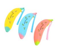 Hemobllo Astuccio Capacità Ampia a Forma di Banana per Penne in Silicone 3 Pezzi Pratico e Creativo e Design Adorabile Colore Assortito per Studenti