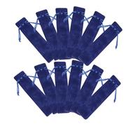 Hemobllo Astuccio per Penna Singola Cordino, 20 Pezzi Blu in Morbido Pile | Custodia Protettiva a Fodera Soffice, per Penne Gel e Stilo, Casa e Spostamenti