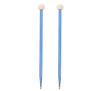 Hemobllo Bacchette per Batteria Doppia Testa in Legno D'acero Teste in Feltro Blu, Mallet per Timpani e Rullante, Design Doppio Lato per Suoni Chiari e Precisi, per Esercitazioni