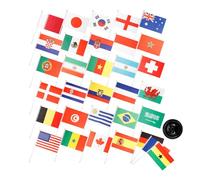 Hemobllo Bandiere da Tavolo per Festa Mondiale con Design Unico, Base in Plastico Facile da Installare, per Decorazioni da Scrivania e Workspace