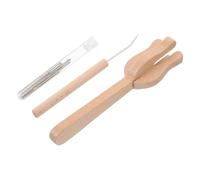 Hemobllo Bastone per Tessitura a Mano in Legno Strumenti per Tessitura Ago Cruna Grande Kit di Accessori per Uncinetto Materie Prime Robuste e Durevoli Pratico per Principianti e Profession