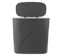 Hemobllo Bidone Spazzatura Bagno con Coperchio 15l, Plastica Salvaspazio | Forma Stretta Contemporanea, e Leggero, per Piccoli Appartamenti e Washroom, 30,5x28x17cm