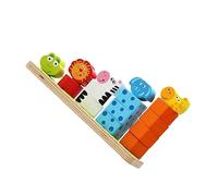 Hemobllo Blocchi di Legno Giocattolo a Forma Animale per Ragazzo Ragazza, Set Educativo Colorato in Legno Naturale, Gioco Didattico per Sviluppare Abilità Motorie e Relazioni Genitore-Figlio