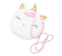 Hemobllo Borsa Tracolla Donna Design Chic e Stile alla Moda Bianco Unicorno in Peluche Compatta e Portatile per Spiaggia e Appuntamenti