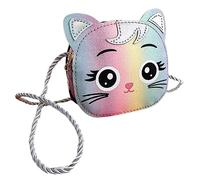 Hemobllo Borsetta Facile da Portare a Forma di Gatto per Tracolla Bambine in Pu e Tessuto, Mini e Adorabile come Accessorio alla Moda per Ragazzo Ragazza