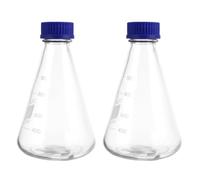 Hemobllo Bottiglie Coniche a Vite 2 in Vetro da 1000ml e Scala, Design Solido Base Stabile per Esperimenti in e Lezioni di