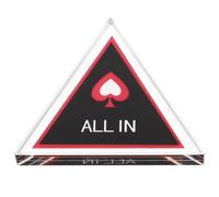 Hemobllo Bottone Dealer per Poker in Vetro Nero e Bianco a Doppio Strato Triangolare, Accessorio Pratico e Confortevole per Giochi di Carte e Feste