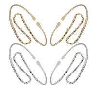 Hemobllo Bracciale Rigido da Donna a Forma di Onda 4 Pezzi Fascia Geometrica Regolabile per la Parte Superiore del Braccio Gioielli Minimalisti Metallici e Dorati per Feste e Uso