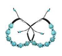 Hemobllo Braccialetto Tartaruga Da Donna Intrecciato Ciondolo Turchese, Set 2 Pezzi Regolabile, Gioielli Artigianali Da Polso Per Viaggi e Uso Quotidiano