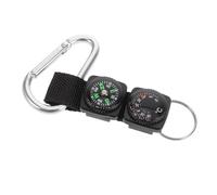 Hemobllo Bussola Mini con Termometro Integrato e Moschettone, Strumento Multifunzione per Escursionismo e Campeggio, Accessorio Portachiavi per Zaini e Attività Outdoor