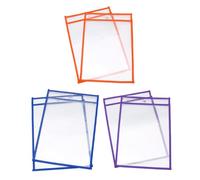 Hemobllo Buste Cancellabili 6 Pezzi su Entrambi i Lati in Pvc Trasparente Tasche Riutilizzabili per Scrittura a Secco Stili multipli and Uso in Classe per Forniture Stili multipli