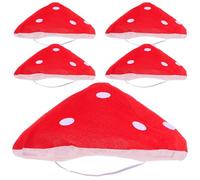 Hemobllo Cappello a Fungo Rosso Oversize Pois Set da 5 Pezzi Copricapo Cosplay Leggero e Regolabile per Feste Natalizie Halloween e Eventi a Tema Fiabe per Adulti e