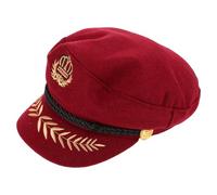 Hemobllo Cappello da Capitano Vintage in Lana con Corona e Ricamo a Spighe Cappello Nautico da Uomo con Ampia Visiera per Protezione Solare Accessorio Versatile per Viaggi e Feste