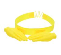 Hemobllo Cappello Parasole per Dita Giallo in Pla Regolabile a Mani Aperte, Design Divertente e Unico, per Festa e Picnic All'aperto
