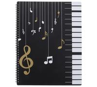 Hemobllo Cartella per Spartiti Musicali A4 30 Pagine, Materiale Pp Nero Resistente, Non Facile da Deformare o Rompere, per Pianoforte e Domestico