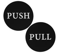 Hemobllo Cartelli Push-Pull in Acrilico 2 Pezzi per Porte in Vetro Segnaletica per Bagni e Negozi Avvertenze in Caratteri Cinesi