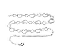 Hemobllo Catena per la Vita a Forma di Cuore in Metallo Argento Cintura Sottile per Abito Elegante Accessorio Moda Donna per Cocktail Party e Occasioni Speciali