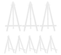 Hemobllo Cavalletto da Tavolo Piccolo in Plastica Bianca, Supporto per Cavalletto Espositivo e Artistico, Set da 10 Pezzi per Esposizione Quadri, Fotografia e Decorazioni Domestiche