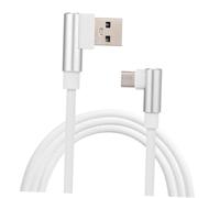 Hemobllo Cavo Micro USB ad Angolo Retto 1M Doppia Treccia in Nylon Ultra Resistente Cavo Dati e Ricarica 2.4A a 90 Gradi per Cellulare Connettori Rinforzati Bianco
