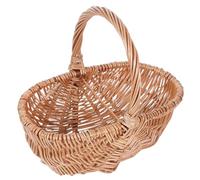 Hemobllo Cestino da Picnic Intrecciato Vimini con Manico Cestino per Uova Frutta e Verdura per attività all Aperto e Shopping Design Leggero e Versatile Misura