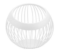 Hemobllo Cestino in Ferro Battuto Bianco Porta Frutta e Snack da Tavolo, Contenitore Multiuso per Cucina e Soggiorno, Cestino Portaoggetti Moderno per Casa e Ristorante, Ampio Cestello