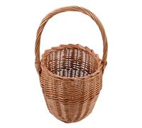 Hemobllo Cesto di Fiori Intrecciato a Mano in Vimini Naturale con Manico Cestino Portafrutta da Picnic Grande Versatile per Decorazioni Rustiche Matrimonio e Organizzazione Casa