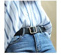 Hemobllo Cintura in Pelle Regolabile da Donna Fibbia Quadrata Argento, Lunghezza 110 Cm e Larghezza 3,3 Cm, Accessorio Casual per Vita e Fianchi, Design Versatile per Look Moderno