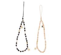 Hemobllo Cinturino da Polso per Cellulare 2 Pezzi Catena per Telefono a Cinque Stelle Antiscivolo in Materiale Resistente Cordino Portachiavi per Telefono da Donna Accessori Moda per