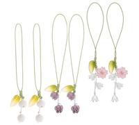 Hemobllo Ciondolo Portachiavi in Corda 6 Pezzi Ornamento Floreale da Appendere al Telefono e Catena Antiscivolo, per Chiavette USB e