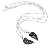 Hemobllo Collana Cuore Puzzle in Lega Nera, Due Pezzi, per Sorelle | Regalo per Laurea e Anniversario, Due Cuori Coordinati, per Ragazze, Stile Festa, Colore Nero