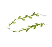 Hemobllo Collana Donna Con Ciondolo Foglia Verde Choker Corto in Poliestere Design Creativo Moda Per Feste e Uso Quotidiano
