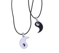 Hemobllo Collana Pendente Bagua Yin Yang in Lega per Coppia | Stile Tradizionale Cinese, Vintage e Classico, Idea Regalo Pronta, Lieve Differenza Cromatica