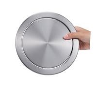 Hemobllo Coperchio Incasso Bidone Spazzatura Rotondo in Acciaio Inossidabile con Ribalta Silenziosa per Piano Cucina Bagno e Laboratorio Copertura Spazzatura Compatibile