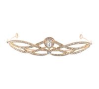 Hemobllo Corona Barocca in Stile Retrò Oro Strass Lega Elegante per Sposa e Feste di Halloween Accessorio Chioma