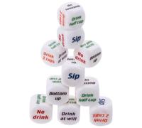Hemobllo Dadi da Bere per Feste Addio al Celibato e Riunioni di Famiglia in Acrilico Bianco 10 Pezzi Gioco di Bevute Gioco di Fortuna Divertente