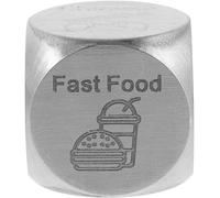 Hemobllo Dadi Decisione Cibo in Acciaio Inossidabile Gioco Divertente per Feste Strumento Creativo per Scegliere Ricette e Piatti Nuovi