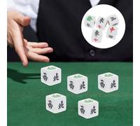 Hemobllo Dadi Del Mahjong in Acrilico 22mm, Set Da 5 Pezzi, Dado Da Gioco Da Tavolo Direzione Del Vento Per Feste e Giochi in Famiglia