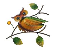Hemobllo Decorazione Murale Decorazione Resistente a Forma di Gufo in Ferro Verde, Scultura Raffinata e Realistica e Adatta per Laboratori e Centri Commerciali