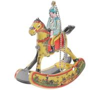 Hemobllo Delicato Cavallo Dondolo in Ferro con Meccanismo Vento Decorazione Creativa e Chic per Casa e Negozio Soprammobile Vintage e Ornamentale per Interni e Regalo Originale