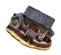 Hemobllo Di Casa Con Tetto in Paglia Artigianato Domestico Mini Casetta Mini Arredamento Vintage Case Artigianali Arredamento a Forma Di Casa Giardino Fatato in Miniatura Resina