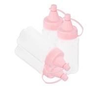 Hemobllo Dispenser Liquidi in Pp Riutilizzabile 60ml Set 4 Bottiglie Squeeze per Condimenti Rosa Design a Forma di Zampa di Gatto, Facile da Usare e Conservare per Cucina