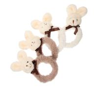 Hemobllo Elastici per Chioma a Forma di Coniglietto 4 Pezzi Anelli Elastici in Peluche Morbido Fascia per Chioma Decorativa per Ragazze e Donne Accessori per Uso Quotidiano