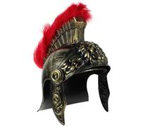 Hemobllo Elmo da Soldato Romano per Adulti Piuma Rossa Casco Cosplay in Plastica Leggera Decorazione per Feste Carnevale Halloween e Eventi Cosplay