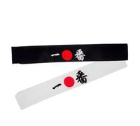 Hemobllo Fasce Per Chioma Da Uomo in Cotone Stile Giapponese 2 Pezzi Per Allenamento Karate e Cucina Festa Cosplay Samurai