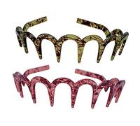 Hemobllo Fasce per Chioma Pratici Lontani da Viso e Occhi Denti a Forma di U in Resina 2 Pezzi Accessori per Chioma per Vacanze e Feste